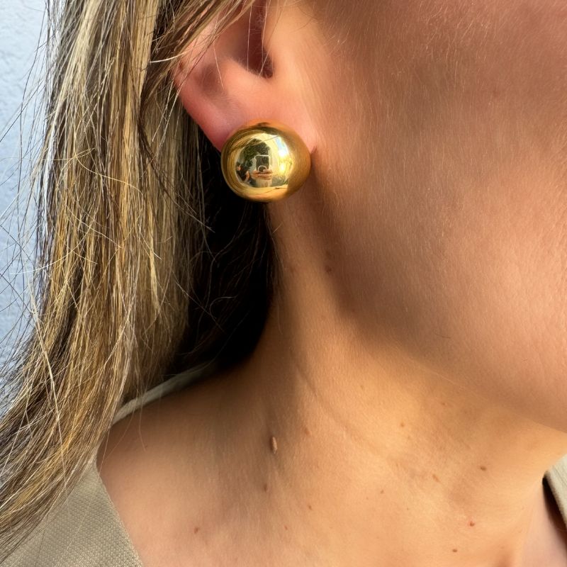 Earrings in 14K Yellow Gold | Vintage Solid fashion Gold | Minimalistic Gold Jewelry | Scandinavian Jewelry