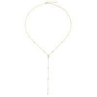 Lariat & Untie Diamond Necklace. 14K Yellow Gold weight: 6.65 grams Diamond: 0.36 ct Diamond: 0.26 ct