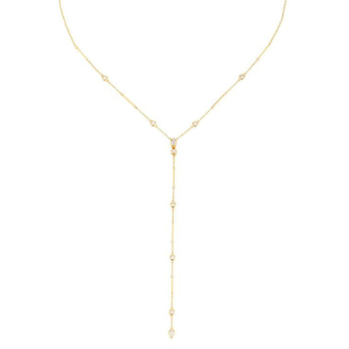 Lariat & Untie Diamond Necklace with 14K Yellow Gold for every occasion.