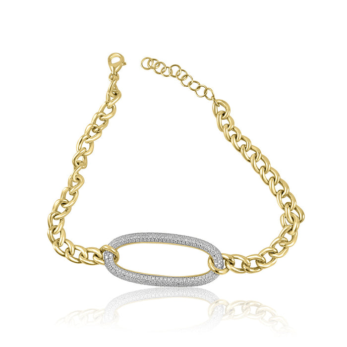 Pulsera de diamantes | Ovalados | Oro amarillo 14K