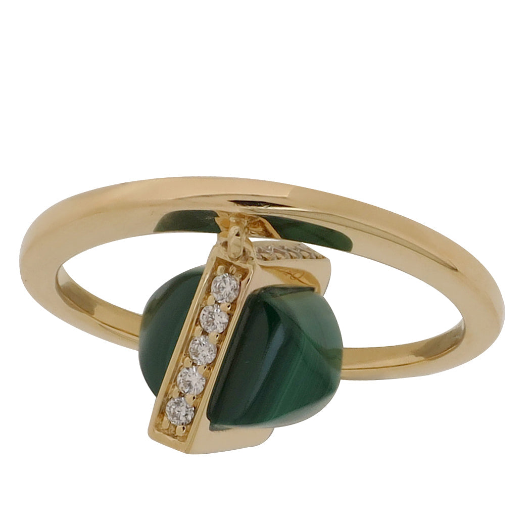 Buy Playful greenish Gold circle shaped Ring- Joyalukkas