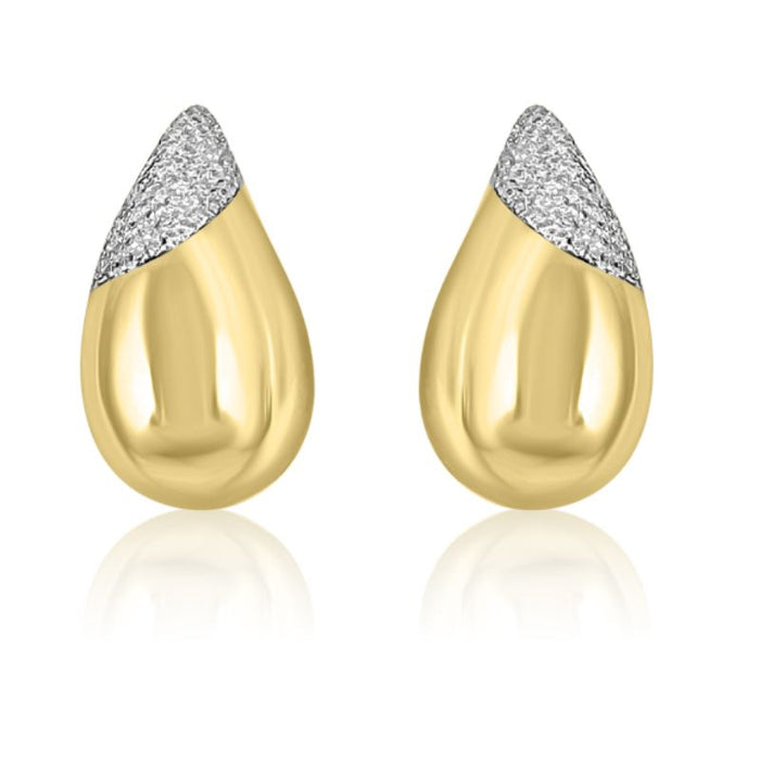 Pendientes colgantes de oro amarillo de 14 quilates y diamantes