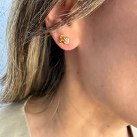 Citrine & White Topaz Stud Earrings