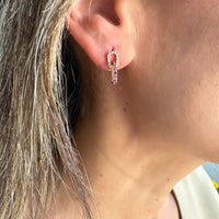 Aretes de rubí y diamantes