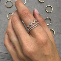 14K White Gold & Diamond Micro Eternity Rings