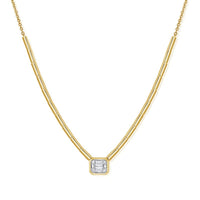 Collar de oro amarillo 14K con diamante 