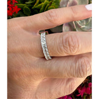 14K White Gold & Baguette Diamond Rings