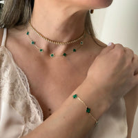 Malachite Clover Necklace