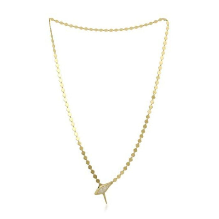 Collar Lariat como Serpiente de Oro Amarillo 14K y Diamantes