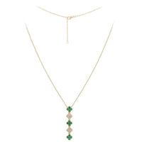 Emerald & Diamond Clover 18K Yellow Gold Necklace