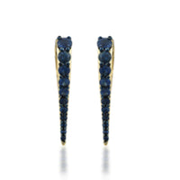 14K Yellow Gold Spike with Sapphire or Ruby Earrings