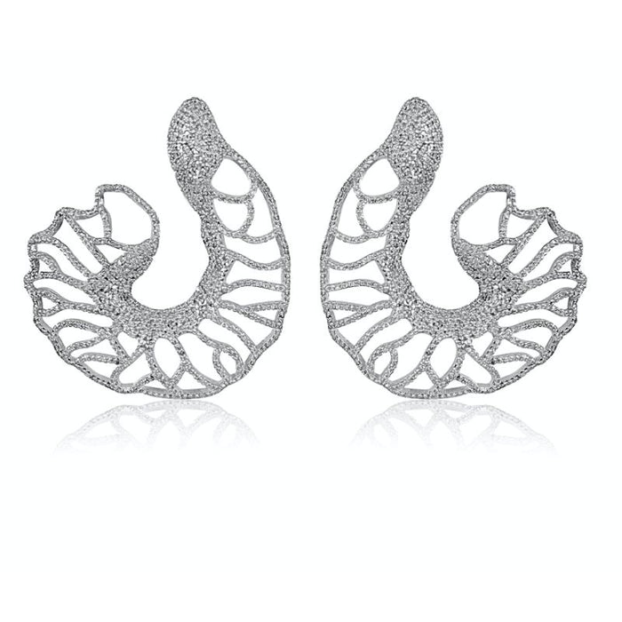 Aretes ovalados zafiro múltiple con diamante