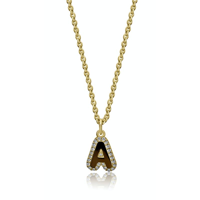 Letter Pendant on 14K Yellow Gold Necklaces