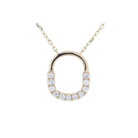 14K Yellow Gold & Diamond Squared Lock Necklaces