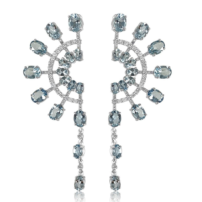 Aquamarine & Diamond Lighting Earrings