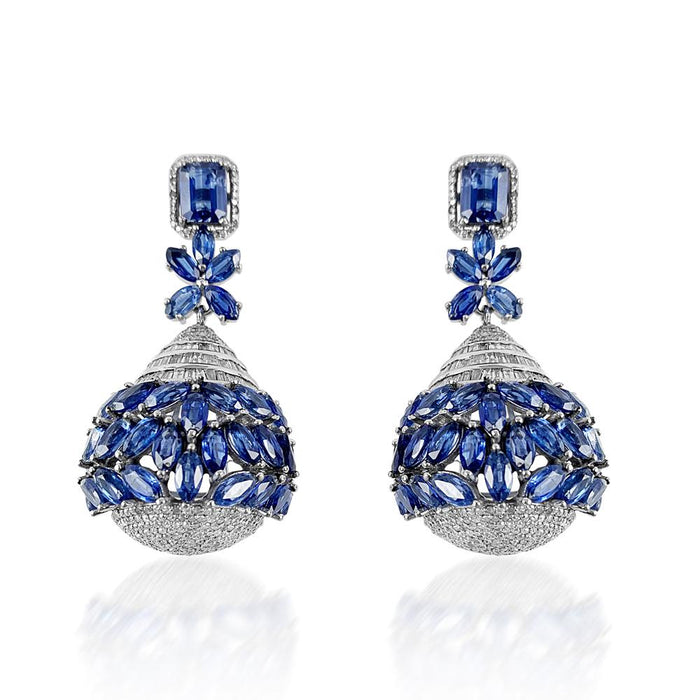 Ball Kyanite & Diamond Earrings