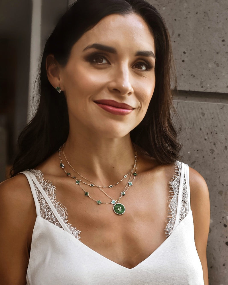 Disc Malachite Emerald Necklace - Adriana Fine Jewelry