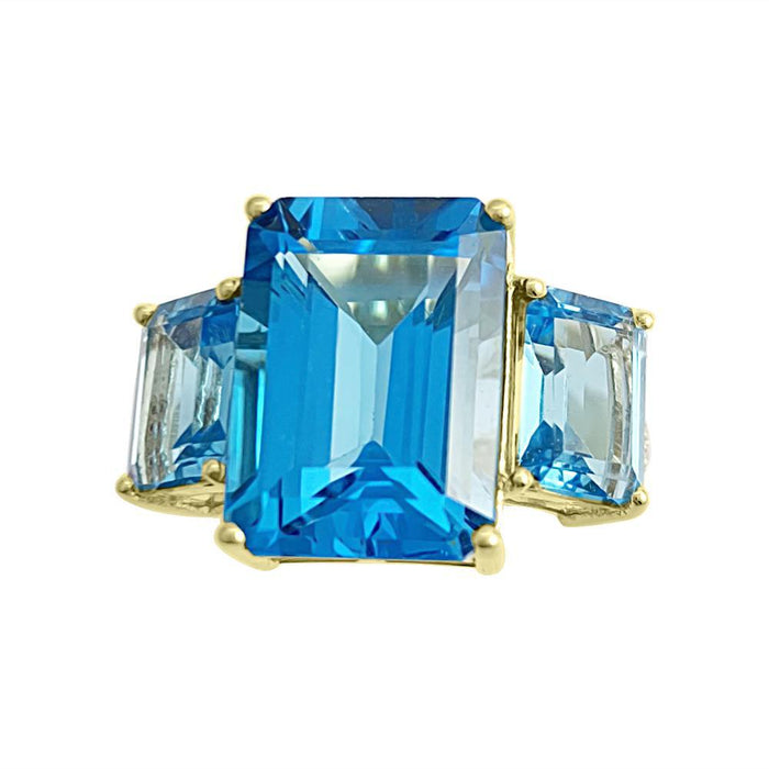 London Blue Topaz Ring in 14K Yellow Gold - Adriana Fine Jewelry